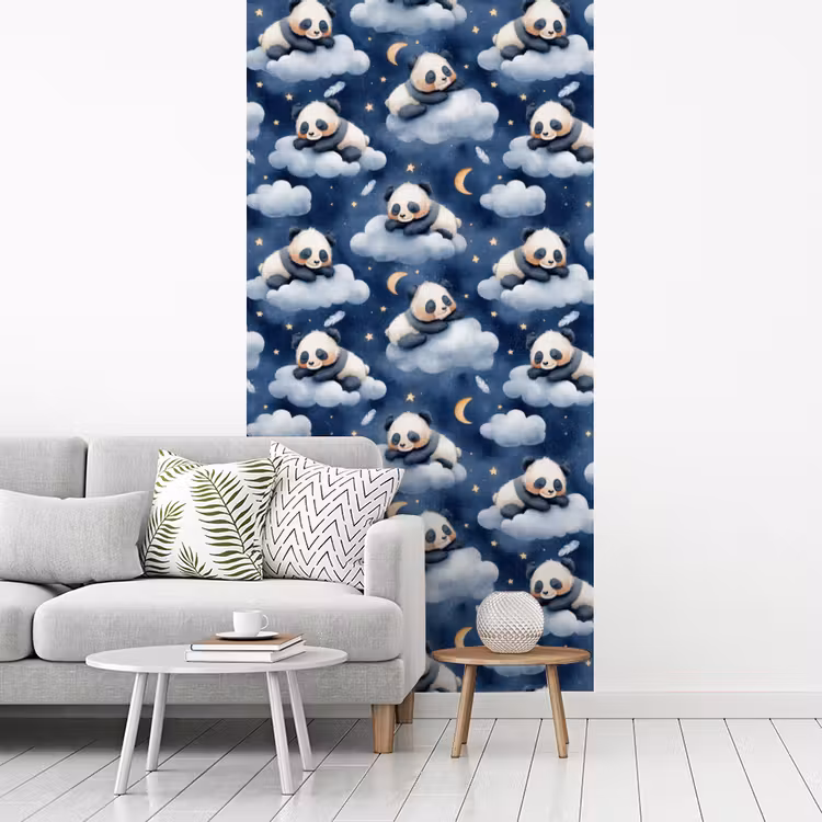 Behang - Panda's - Slapen - Blauw — 3