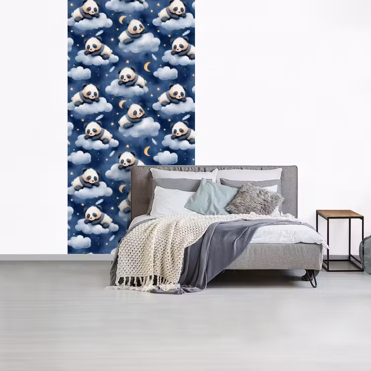 Behang - Panda's - Slapen - Blauw — 4