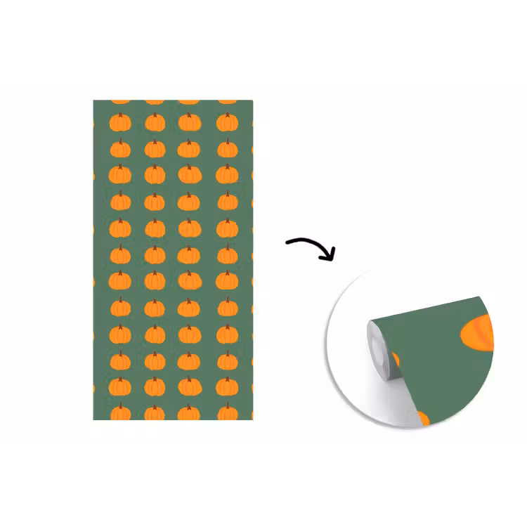 Behang - Pompoen - Patroon - Oranje — 1