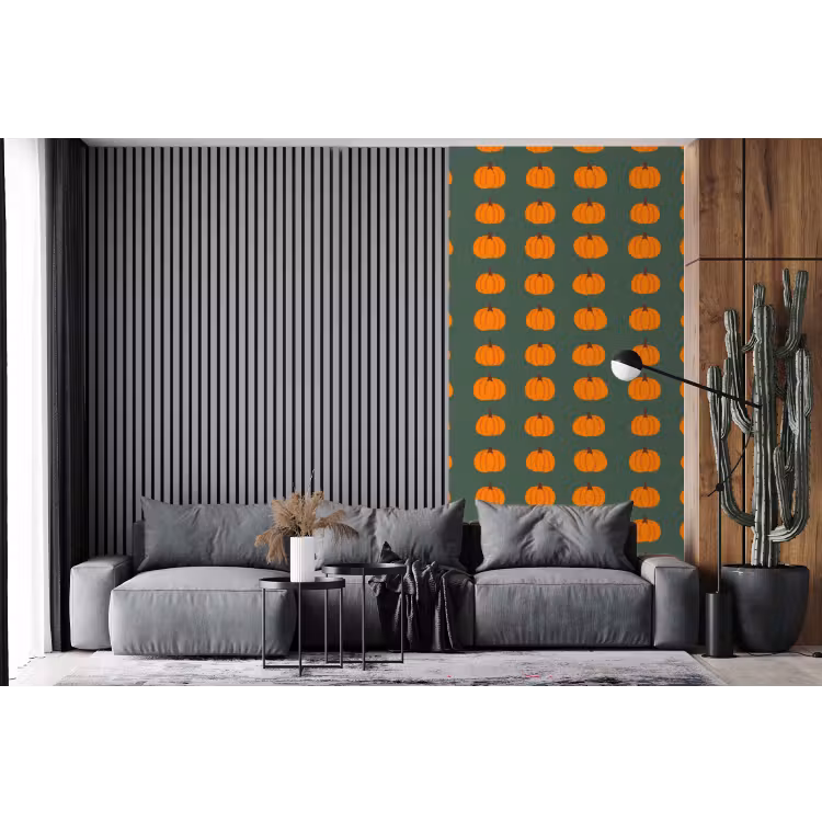 Behang - Pompoen - Patroon - Oranje — 2
