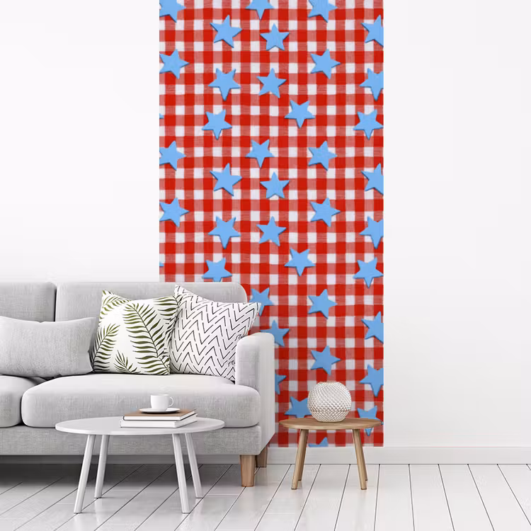 Behang - Ruit - Sterren - Rood — 3