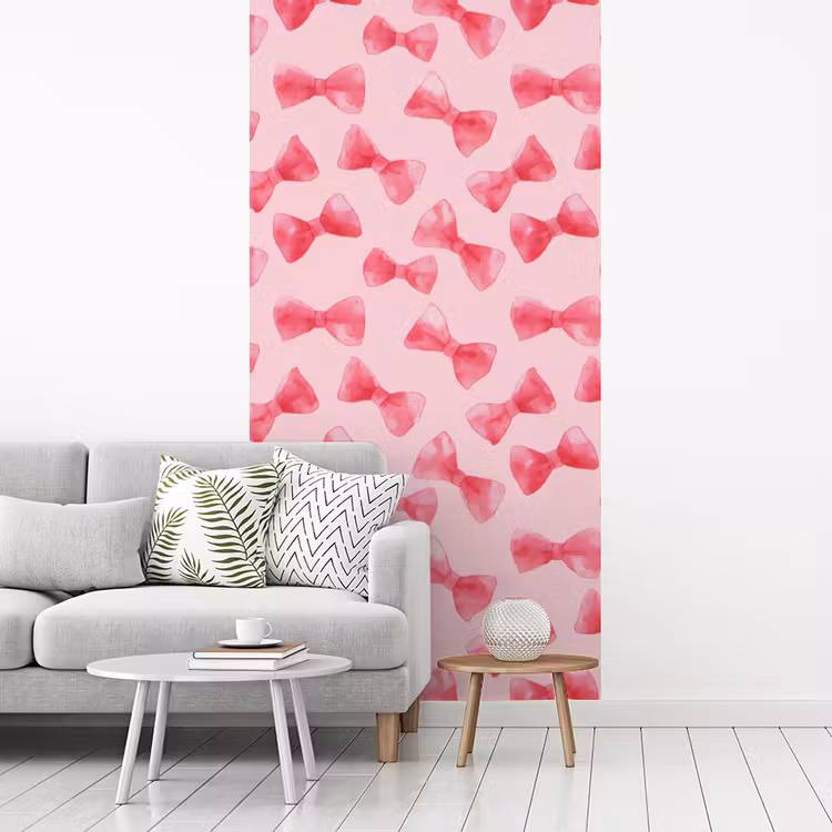 Behang - Strikken - Aquarel - Roze — 3