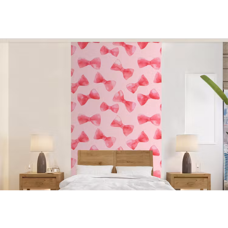 Behang - Strikken - Aquarel - Roze — 5