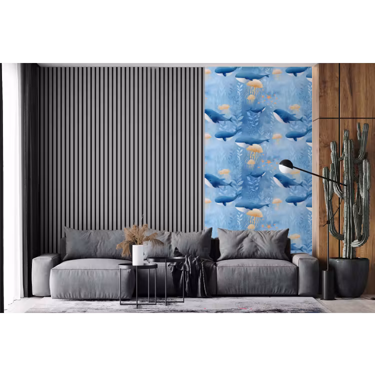 Behang - Walvissen - Oceaan - Blauw — 2