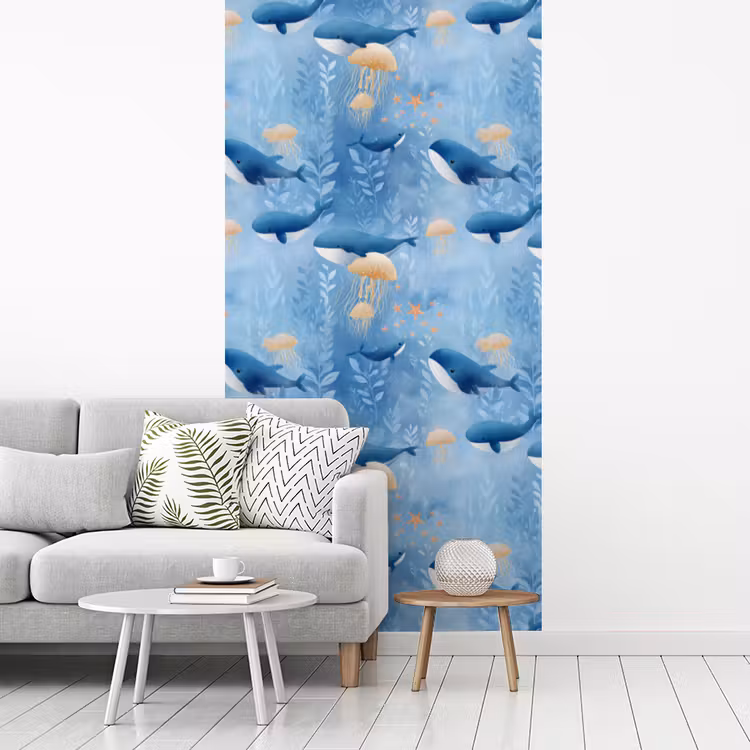 Behang - Walvissen - Oceaan - Blauw — 3