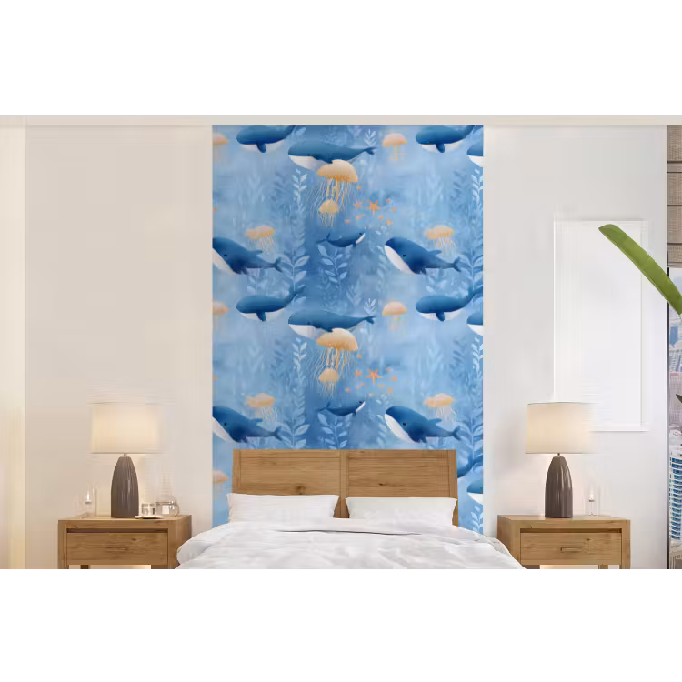 Behang - Walvissen - Oceaan - Blauw — 5