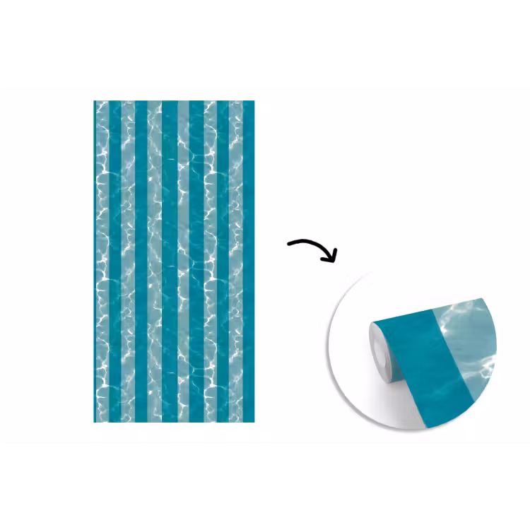 Behang - Zwembad - Strepen - Groen — 1