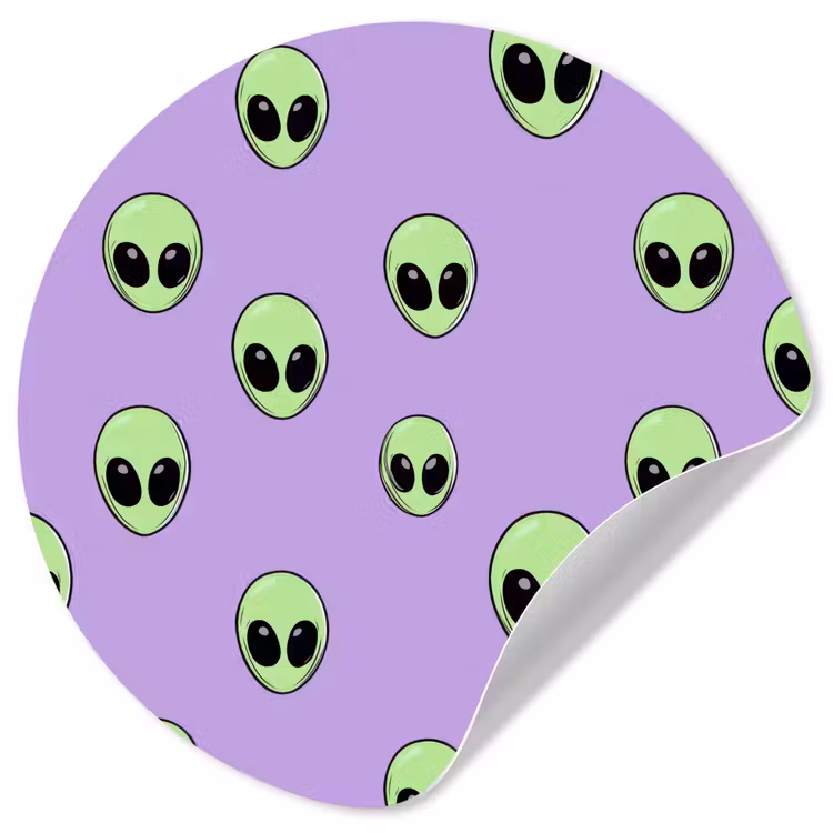 Behangcirkel - Alien - Retro - Lila — 1