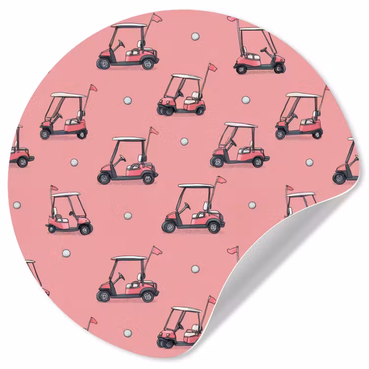 Behangcirkel - Golfkar - Retro - Roze — 1