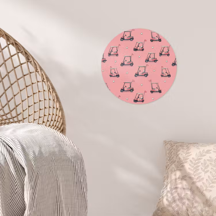 Behangcirkel - Golfkar - Retro - Roze — 5