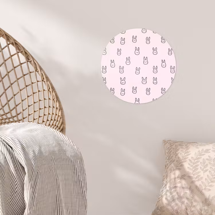 Behangcirkel - Konijnen - Minimalistisch - Roze — 5