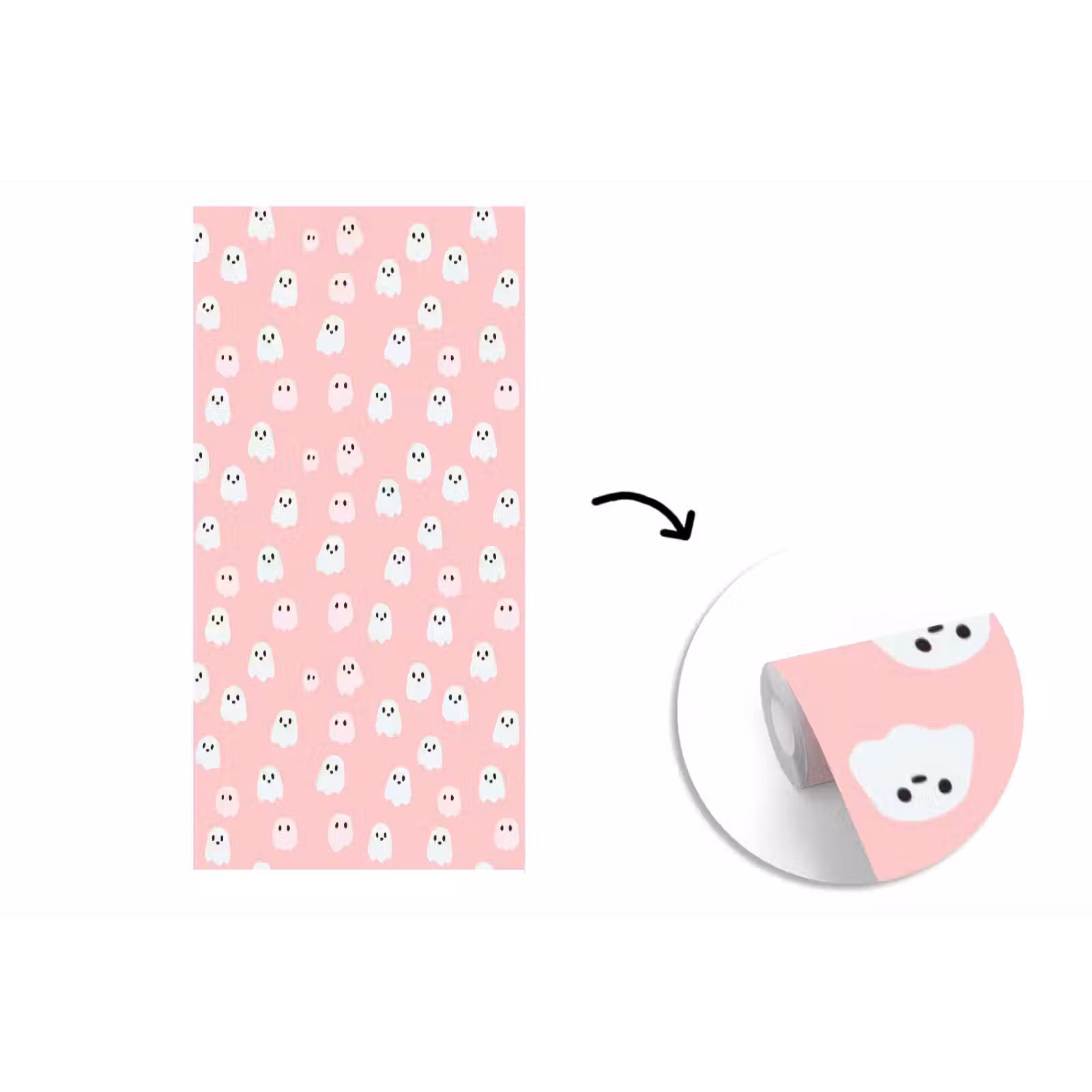 Behang - Spookjes - Patroon - Roze — 1