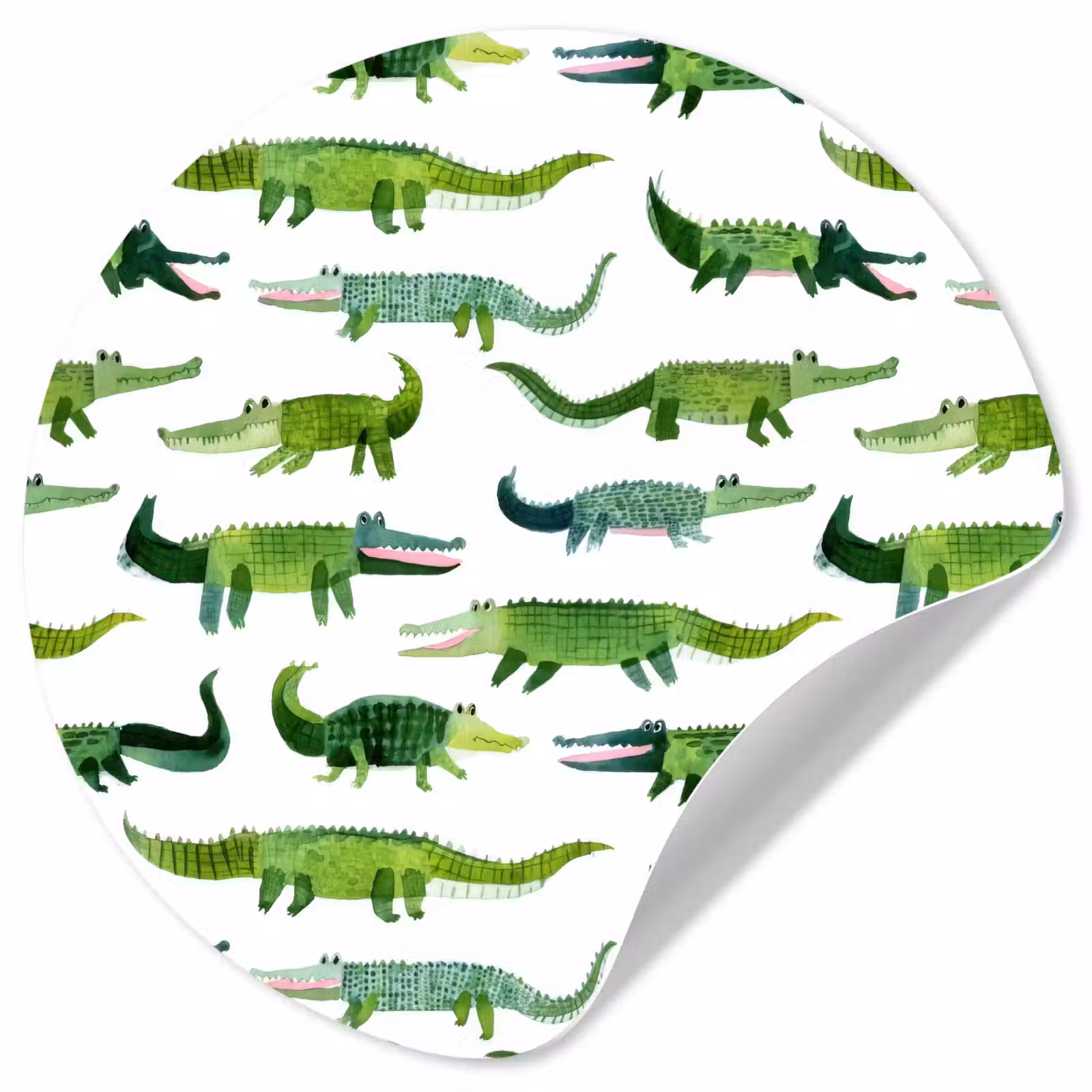 Behangcirkel - krokodillen - Speels - Groen — 1