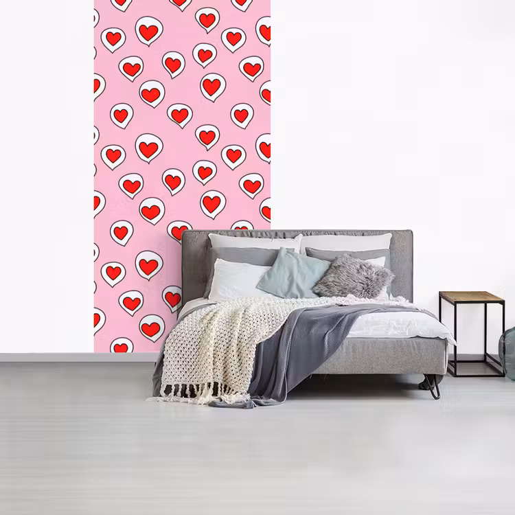 Behang - Hartjes - Patroon - Rood — 4
