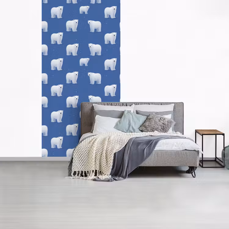 Behang - IJsbeer - Patroon - Blauw — 4