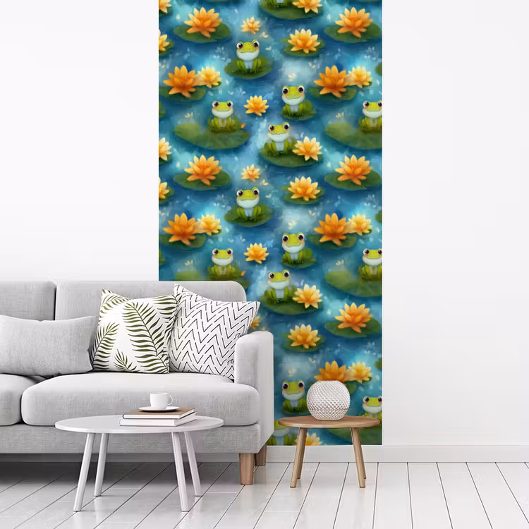 Behang - Kikker - Lelies - Groen — 3