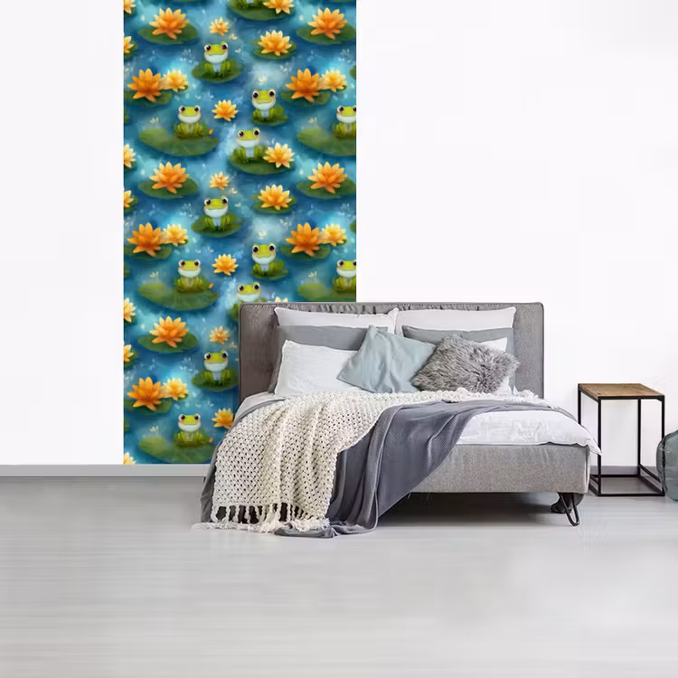 Behang - Kikker - Lelies - Groen — 4