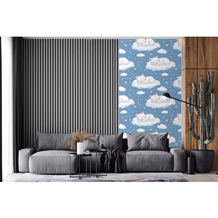 Behang - Kitten - Wolken - Blauw — 2