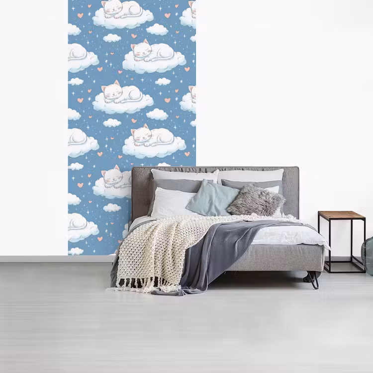 Behang - Kitten - Wolken - Blauw — 4
