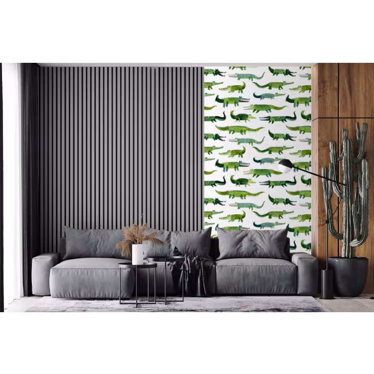 Behang - krokodillen - Speels - Groen — 2