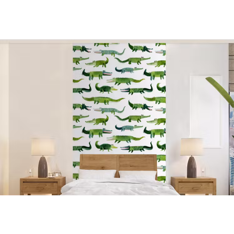 Behang - krokodillen - Speels - Groen — 5