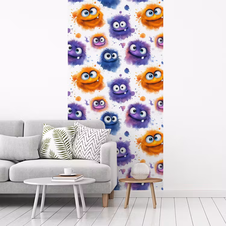 Behang - Monstertjes - Aquarel - Kleurrijk — 3