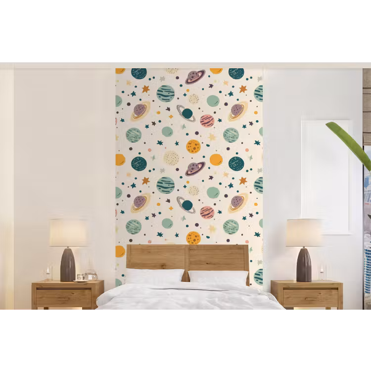 Behang - Planeten - Retro - Kleurrijk — 5