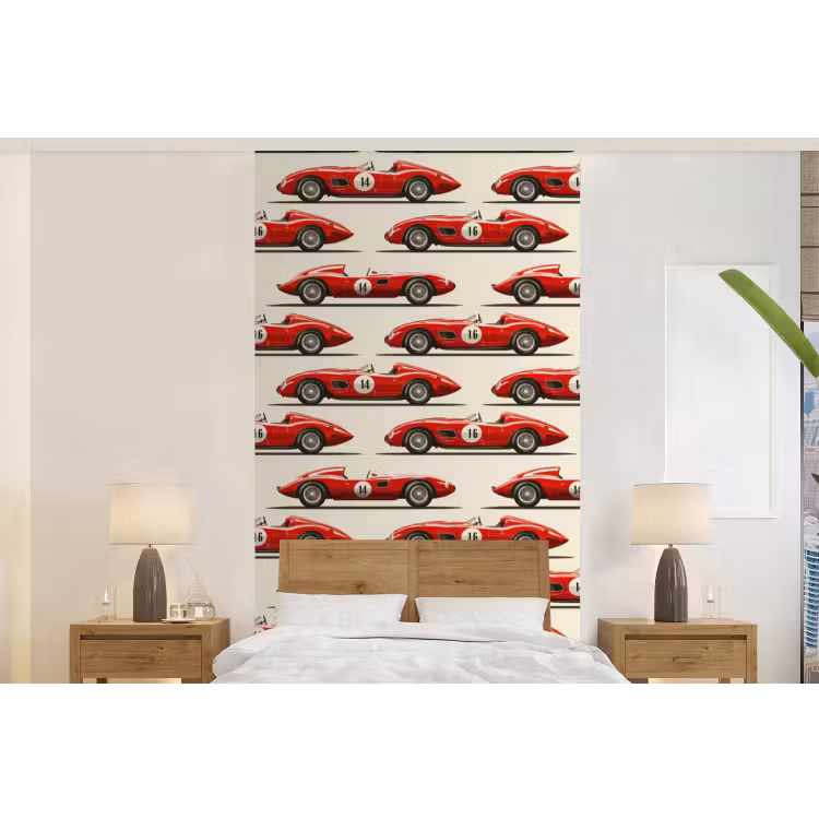Behang - Raceauto - Retro - Rood — 5