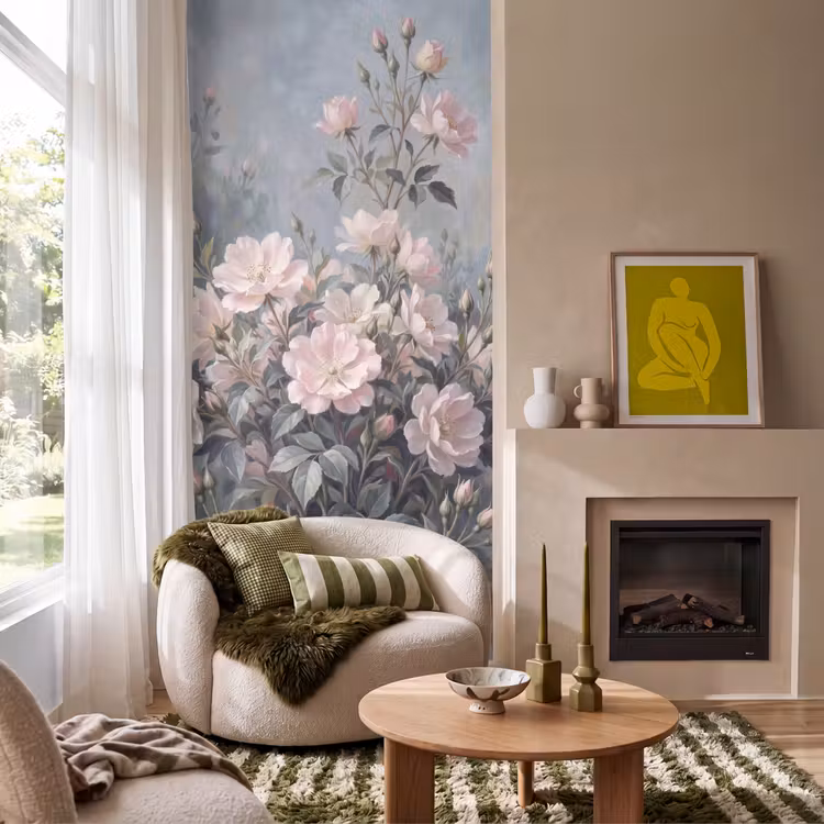 Behang - Rozen - Illustratie - Roze — 1
