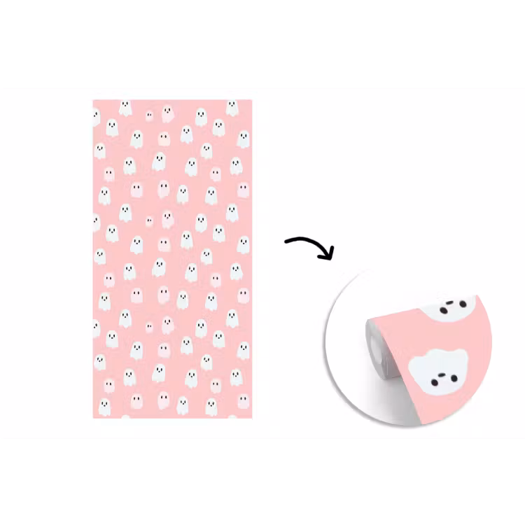 Behang - Spookjes - Patroon - Roze — 1