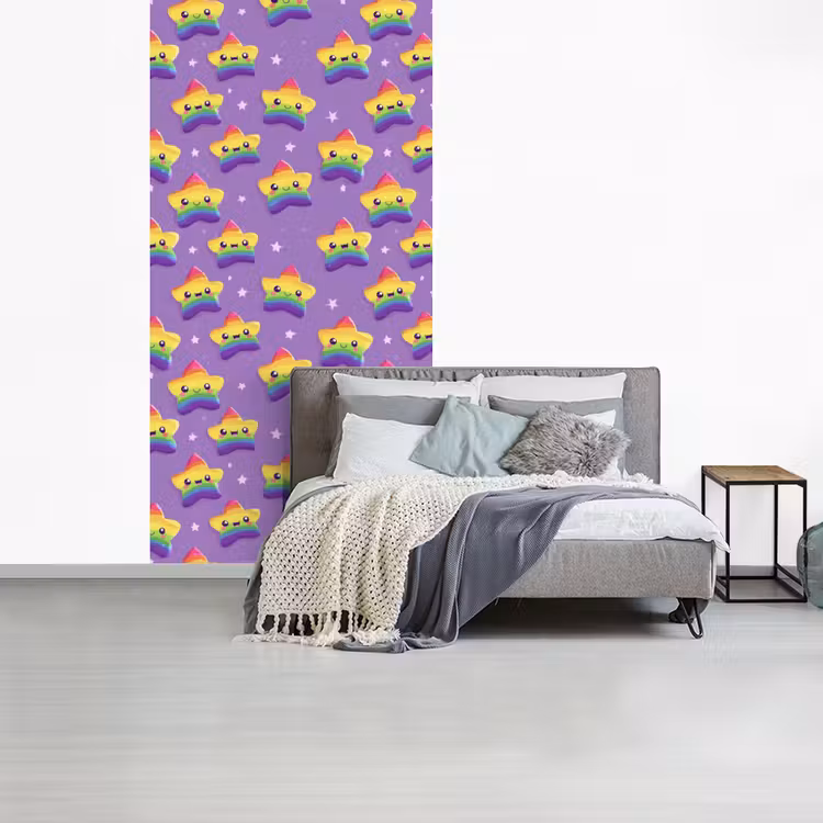 Behang - Sterren - Regenboog - Paars — 4