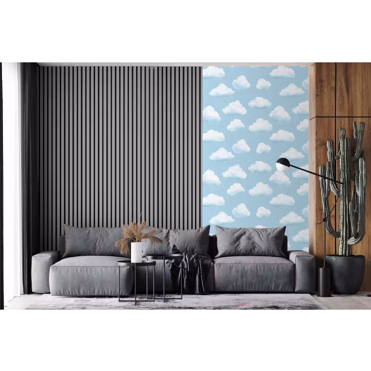 Behang - Wolken - Illustratie - Blauw — 2