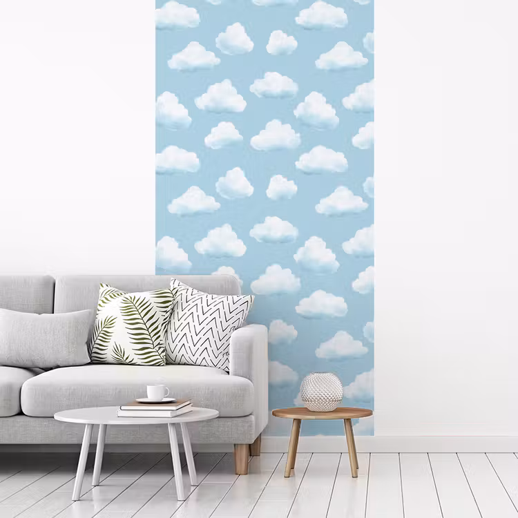 Behang - Wolken - Illustratie - Blauw — 3