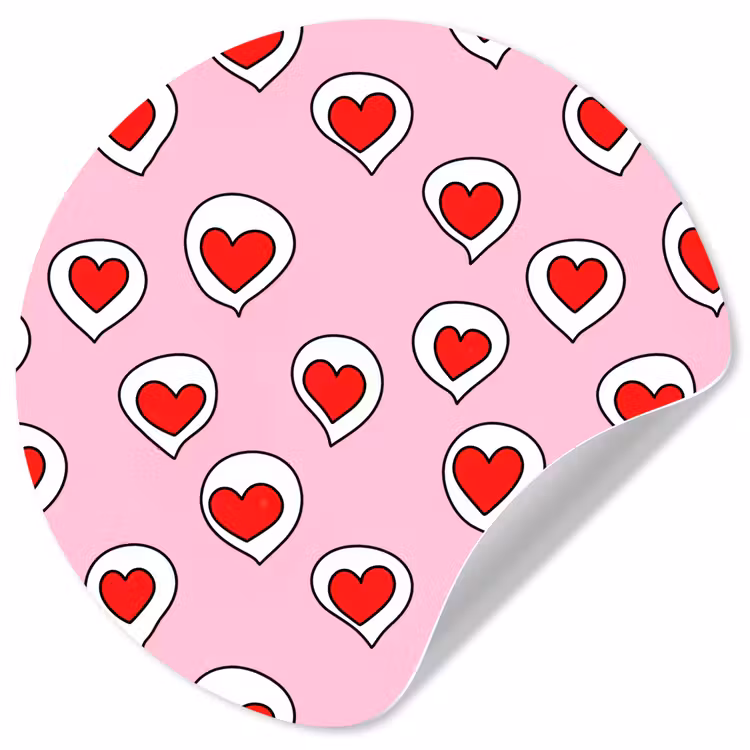 Behangcirkel - Hartjes - Patroon - Rood — 1