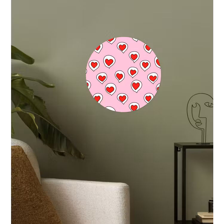 Behangcirkel - Hartjes - Patroon - Rood — 3