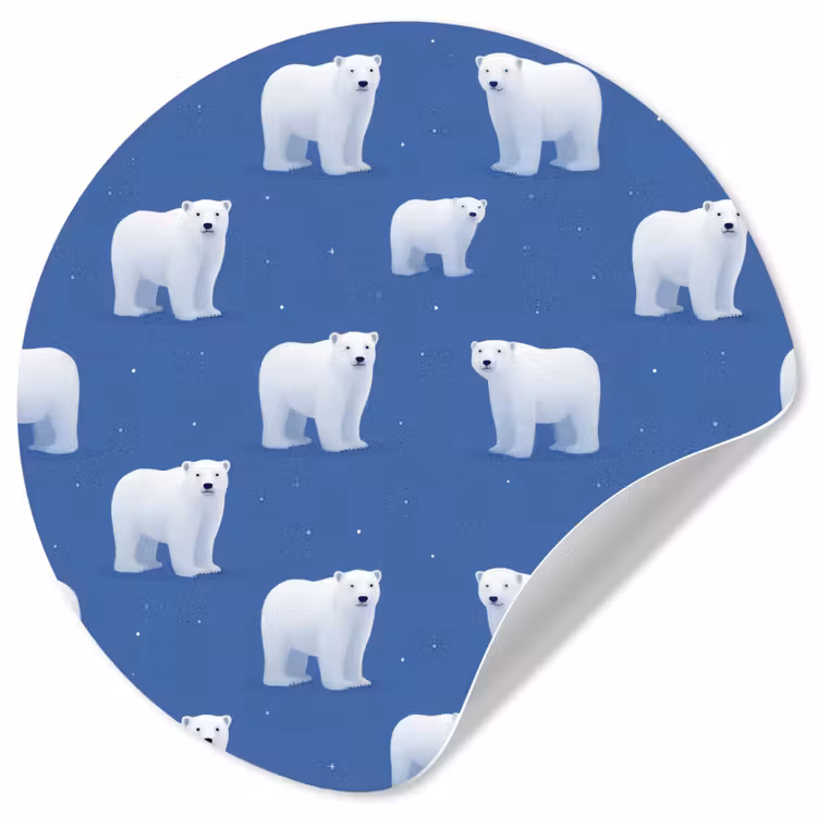 Behangcirkel - IJsbeer - Patroon - Blauw — 1