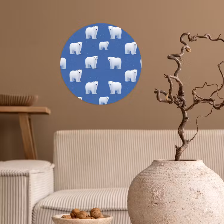 Behangcirkel - IJsbeer - Patroon - Blauw — 2