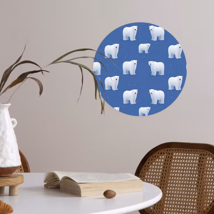 Behangcirkel - IJsbeer - Patroon - Blauw — 4