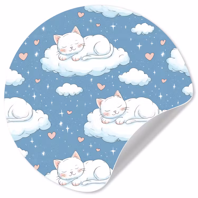 Behangcirkel - Kitten - Wolken - Blauw — 1