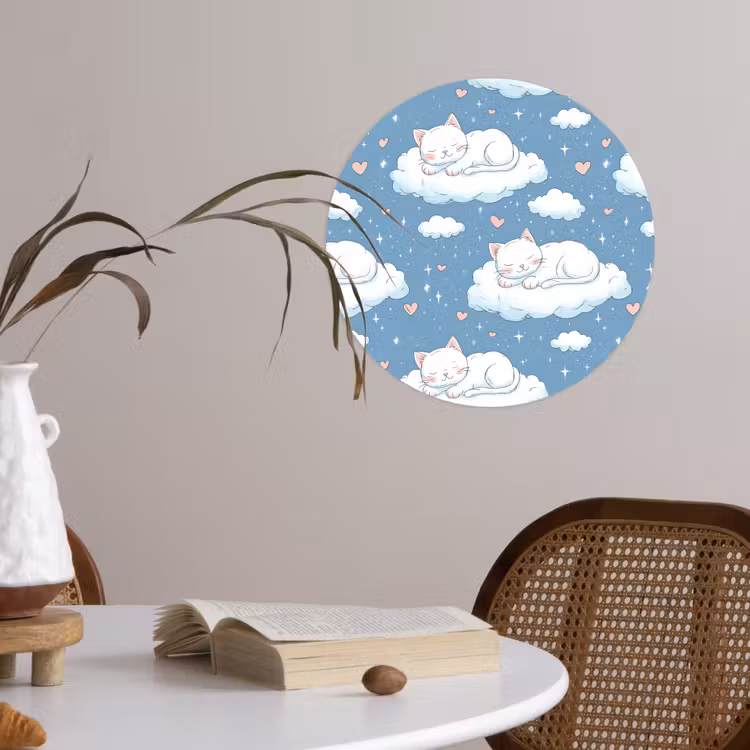 Behangcirkel - Kitten - Wolken - Blauw — 4