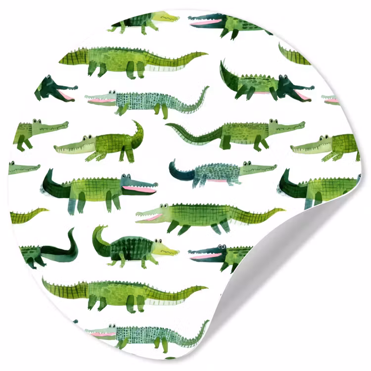 Behangcirkel - krokodillen - Speels - Groen — 1
