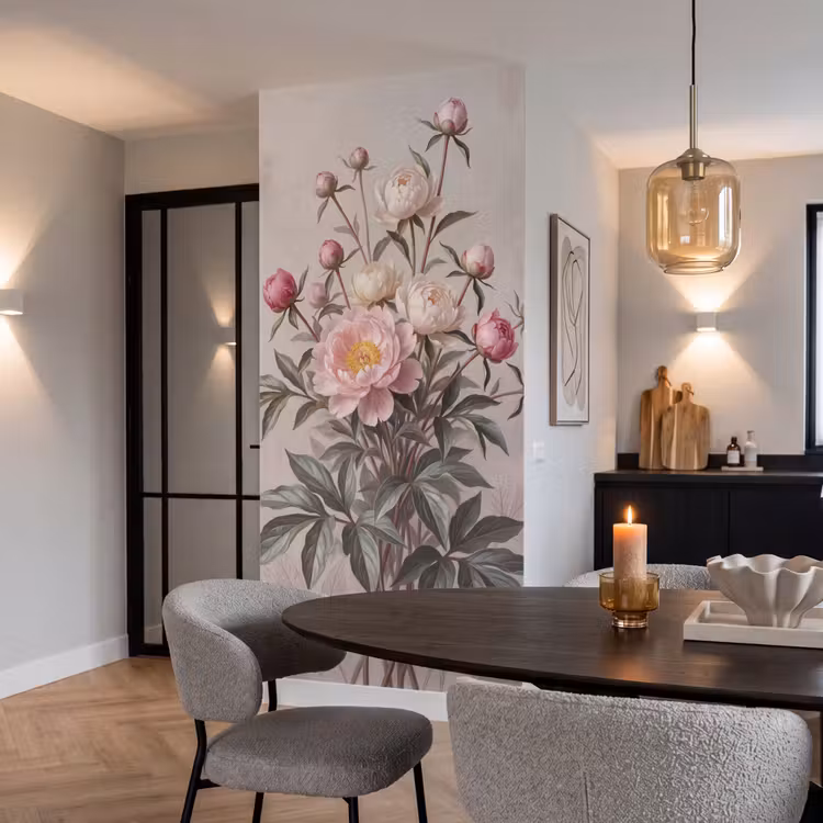 Behang - Pioenrozen - Boeket - Roze — 5