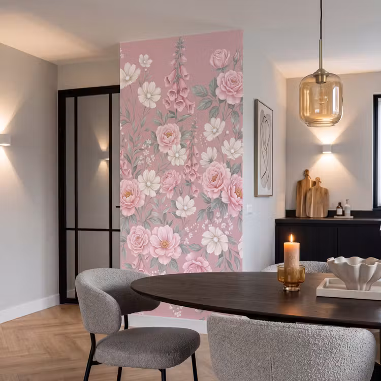 Behang - Pioenrozen - Vingerhoedskruid - Pink — 5