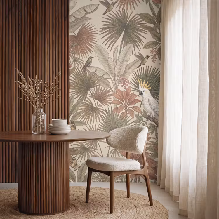 Behang - Tropisch - Vogels - Beige — 4