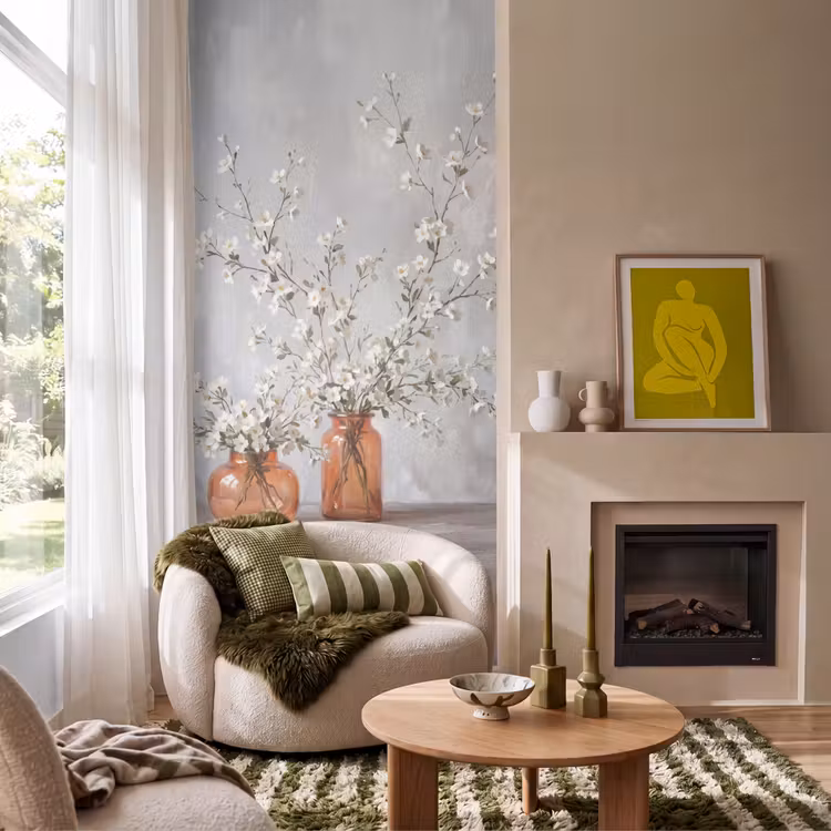 Behang - Vazen - Bloemen - Oranje — 1