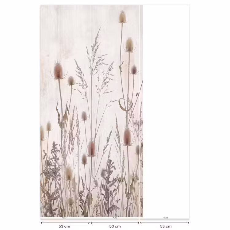 Behang - Weidebloemen - Design - Sepia — 6