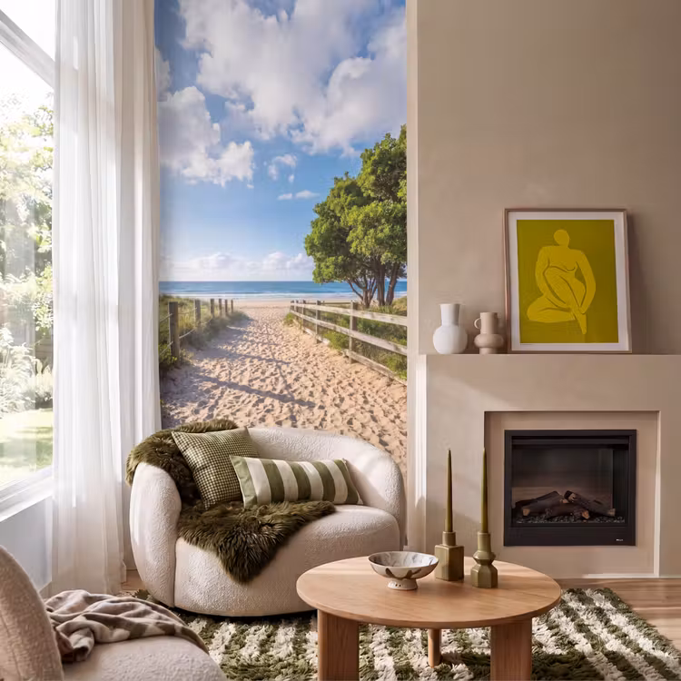 Behang - Strand - Zandpad - Oceaan - Natuur — 1