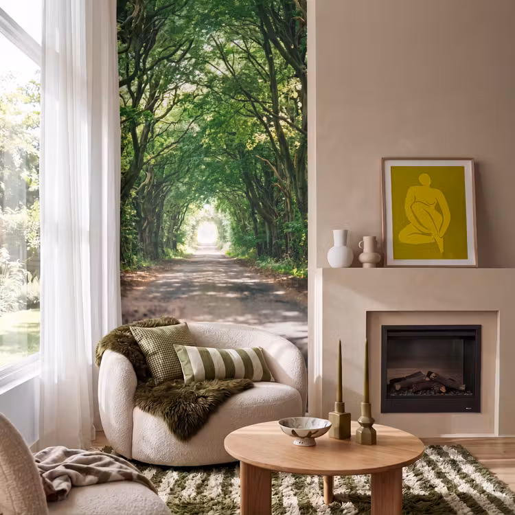 Behang - Weg - Bomen - Natuur - Groen — 1