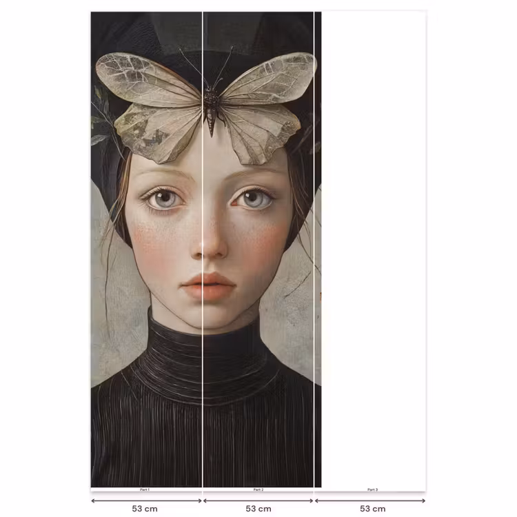Behang - Woman - Butterfly - Art - Classic - Muted — 6