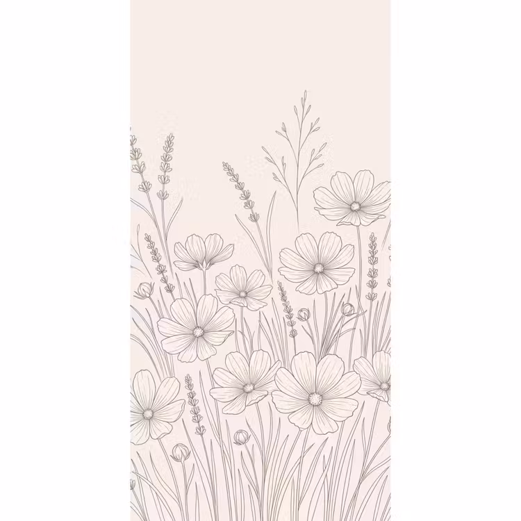 Behang - Minimalistisch - Modern - Bloemen - Beige — 2